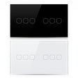 6 Gang WiFi smart touch switch in black and white glass panel - Bab Al Saif Kuwait