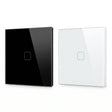 1 Gang WiFi smart touch switch in black and white glass panel - Bab Al Saif Kuwait