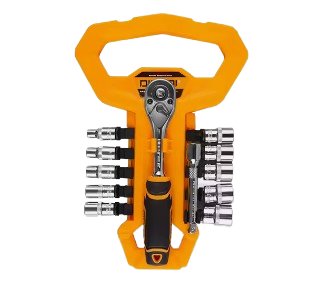Socket Wrench Tool Set 12Pcs 1/4" Auto Hand Tool DINGQI BRAND - BAS Kuwait Bab Al Saif Standard Standard 