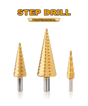Step Drill Bit / Unibit set (3 pcs) DINGQI BRAND - BAS Kuwait Bab Al Saif Standard Standard 