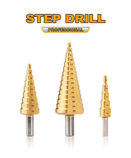 Step Drill Bit / Unibit set (3 pcs) DINGQI BRAND - BAS Kuwait Bab Al Saif Standard Standard 