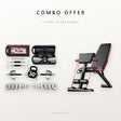 Combo offer: 30kg dumbbell set and adjustable weight bench