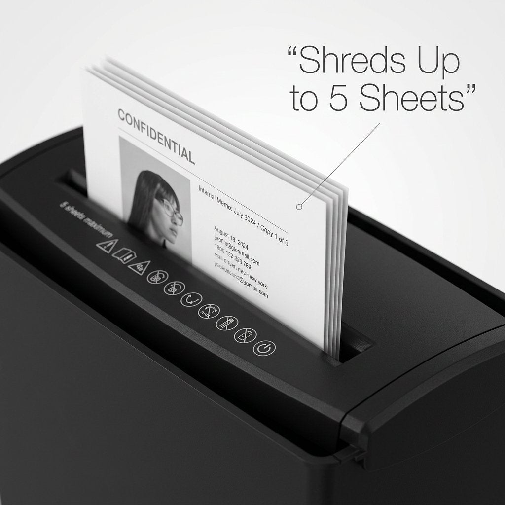 Strip cut paper shredder 5 sheets 10L Mini Shredder machine - BAS Kuwait Bab Al Saif 