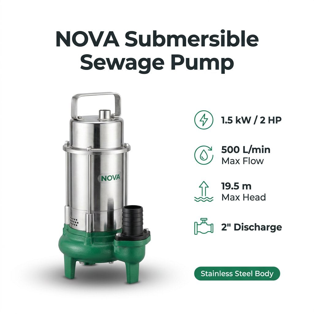 Submersible Sewage Water Pump 2HP - BAS Kuwait Bab Al Saif 