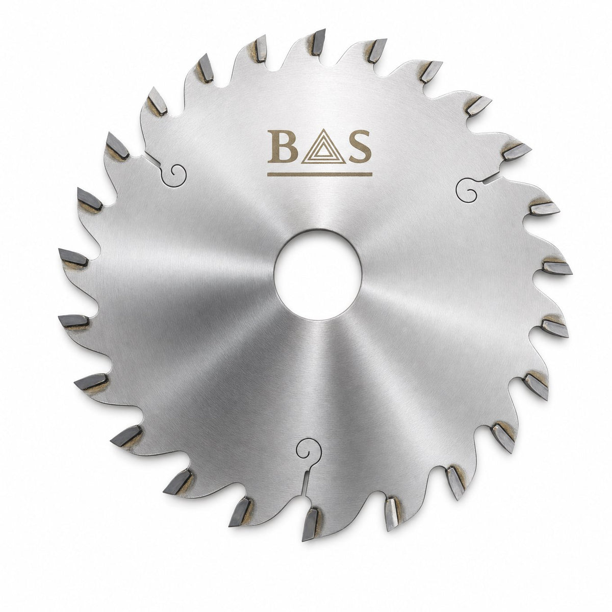 BAS 120mm 24 tooth TCT circular saw blade for wood, flat on white background