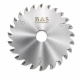 BAS 120mm 24 tooth TCT circular saw blade for wood, flat on white background