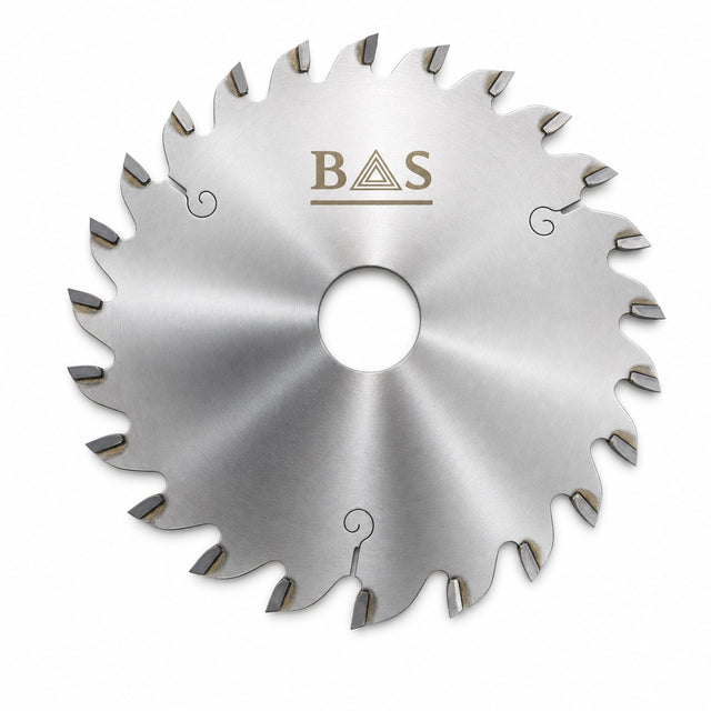 BAS 120mm 24 tooth TCT circular saw blade for wood, flat on white background