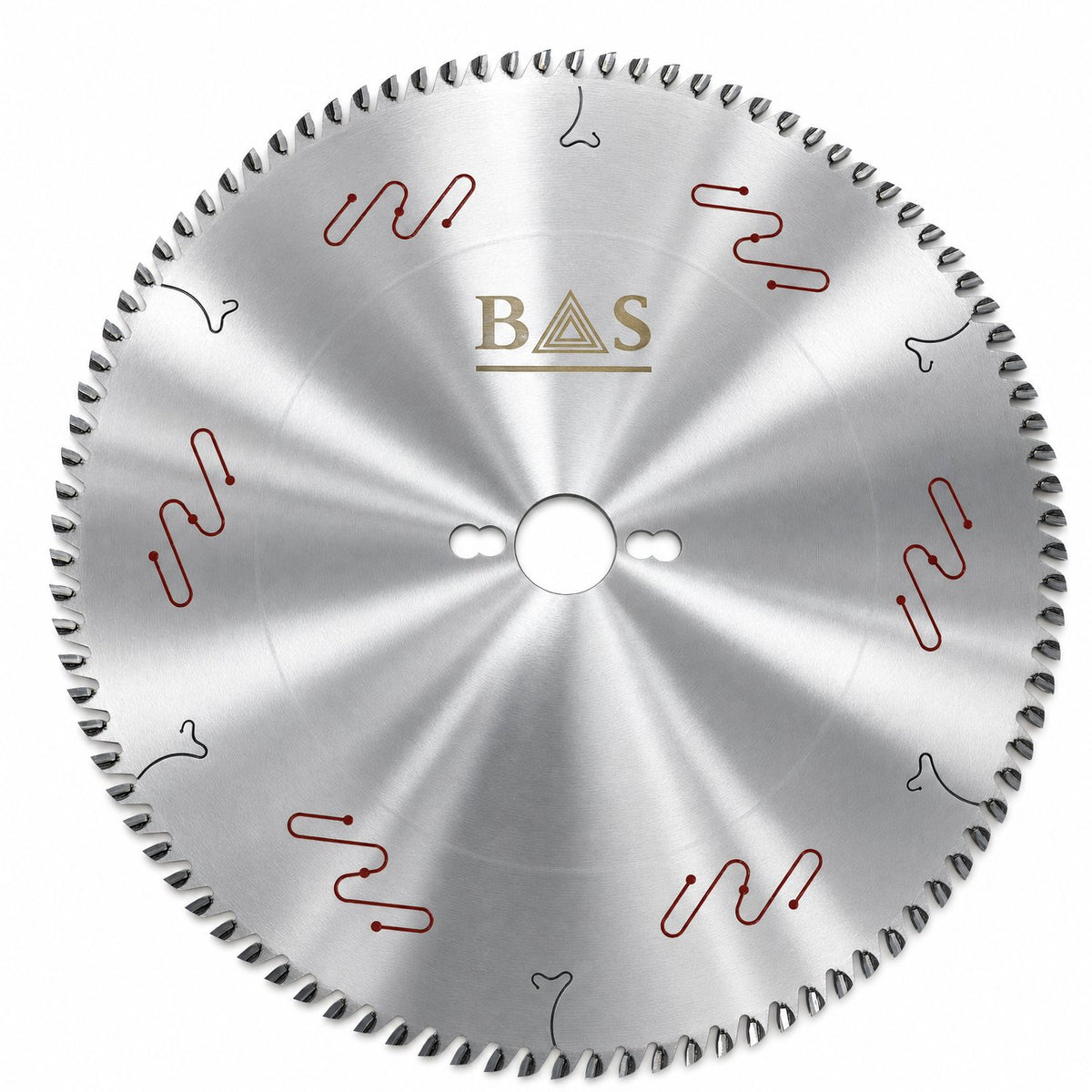 BAS 300mm 96 tooth TCT circular saw blade for wood, flat on white background