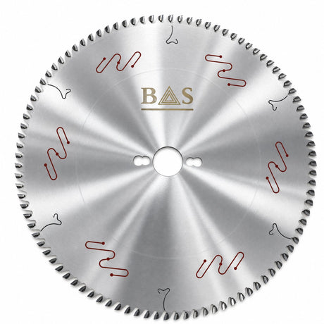 BAS 300mm 96 tooth TCT circular saw blade for wood, flat on white background