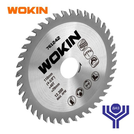 TCT Saw Blades for wood Wokin Brand - BAS Kuwait Bab Al Saif Standard 110Mm(4-3/8″) X 40T X 20Mm 