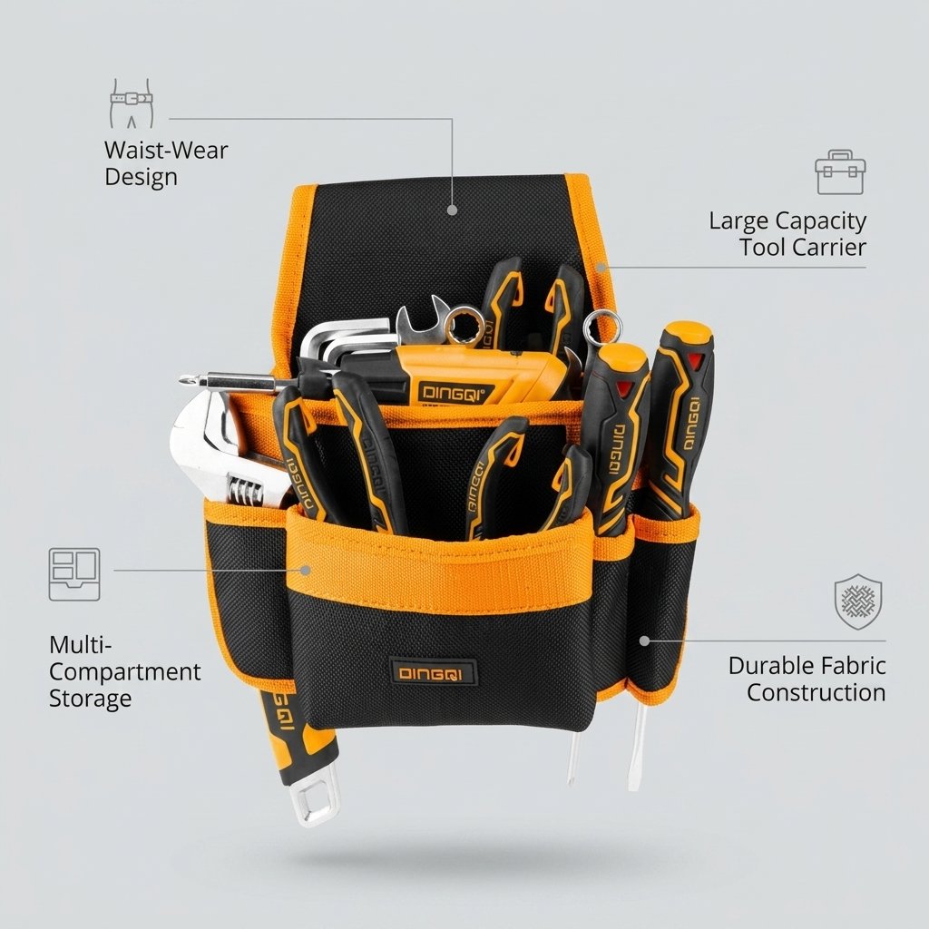 Tool bag Waist multifunction I electricians large capacity carrier durable DINGQI BRAND - BAS Kuwait Bab Al Saif 