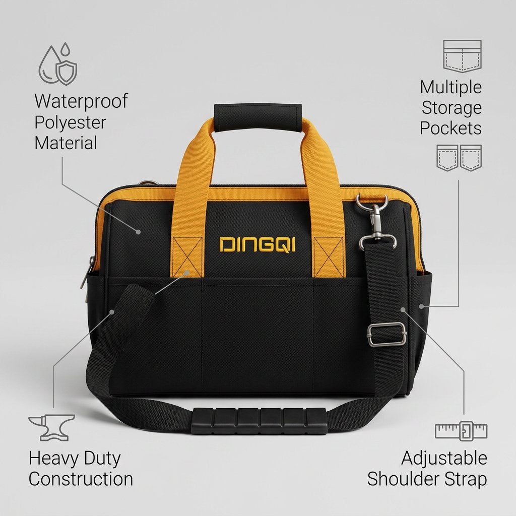 Tool Bag Waterproof Electrician Tool Bag Heavy Duty Polyester DINGQI BRAND - BAS Kuwait Bab Al Saif 