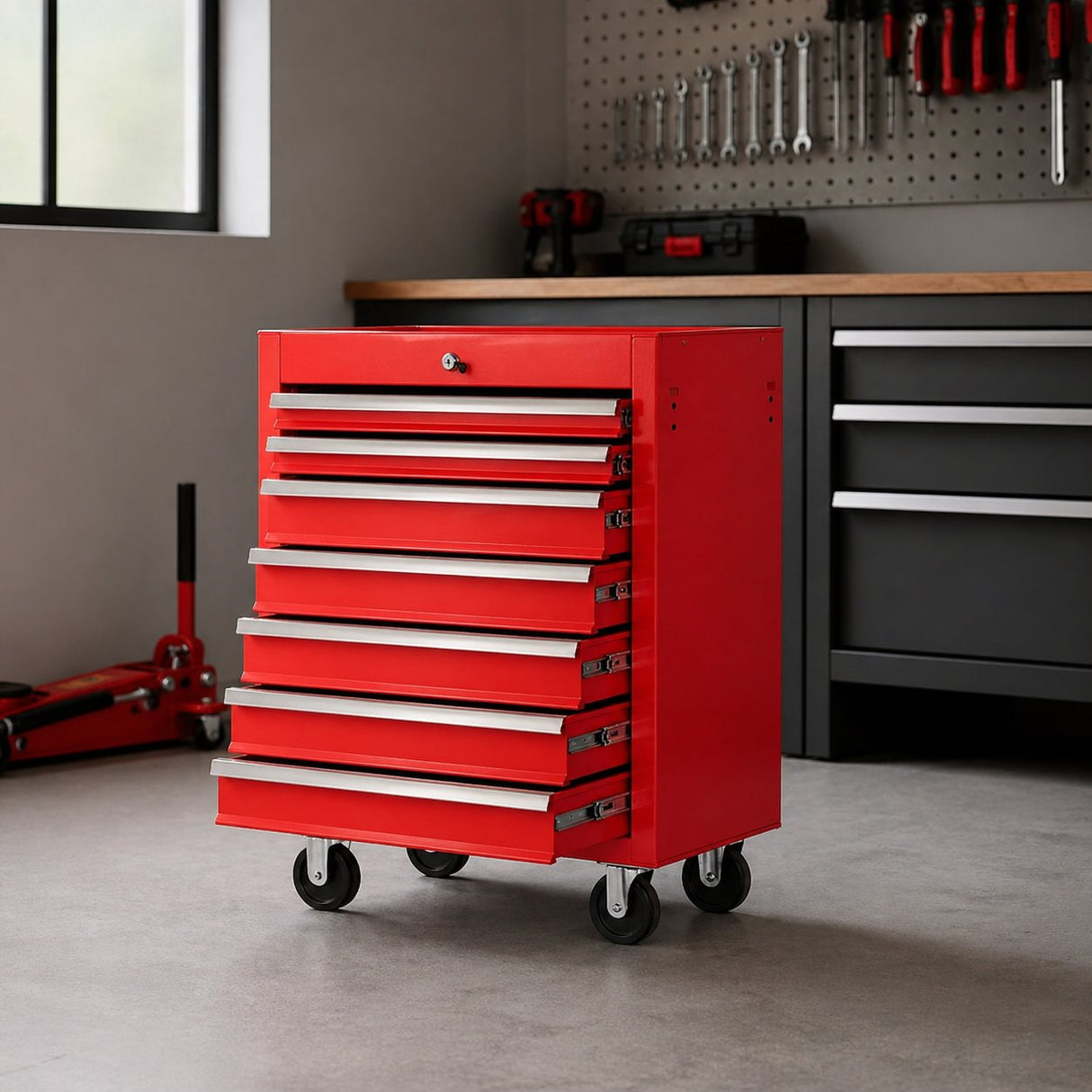 Tools Cabinet 7 Drawer with Wheels - BAS Kuwait Bab Al Saif 