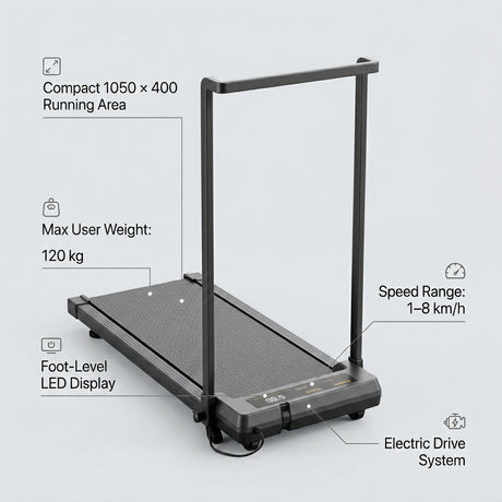 Treadmill 1050 x 400 Electric Foldable Portable For Home Gym And Exercise - BAS Kuwait Bab Al Saif 