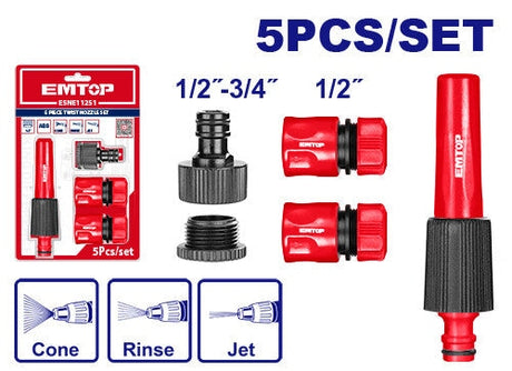 Twist Nozzle For Garden Set 5 pc - BAs Kuwait Bab Al Saif Standard Standard 