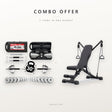 Combo offer: 30kg dumbbell set and adjustable bench with resistance arms