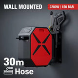 Wall Mounted High Pressure Washer 2200W 150 Bar with 30M Auto Retractable Hose Reel - BAS Kuwait Car Wash BAS 