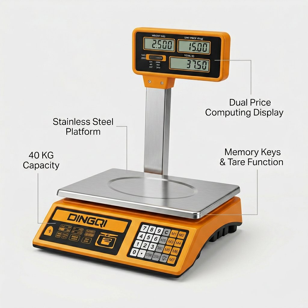 Weight Scale 40kg Price Computing Display Dingqi Brand - BAS Kuwait Bab Al Saif 