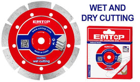 Wet and Dry Diamond Cutting disc EMTOP BRAND - BAS Kuwait Bab Al Saif Standard 115Mm / 4.5" 