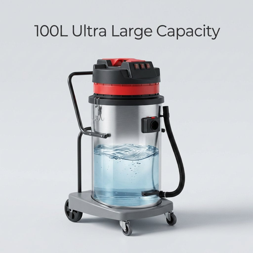 Wet and dry Vacuum Cleaner 100L 4500W I 3 motor Industrial I 3000mm Suction - BAS Kuwait Bab Al Saif 