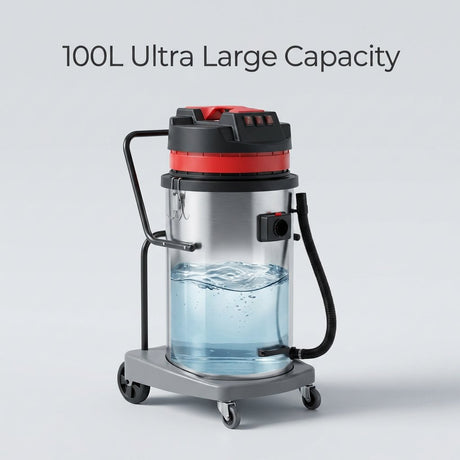 Wet and dry Vacuum Cleaner 100L 4500W I 3 motor Industrial I 3000mm Suction - BAS Kuwait Bab Al Saif 