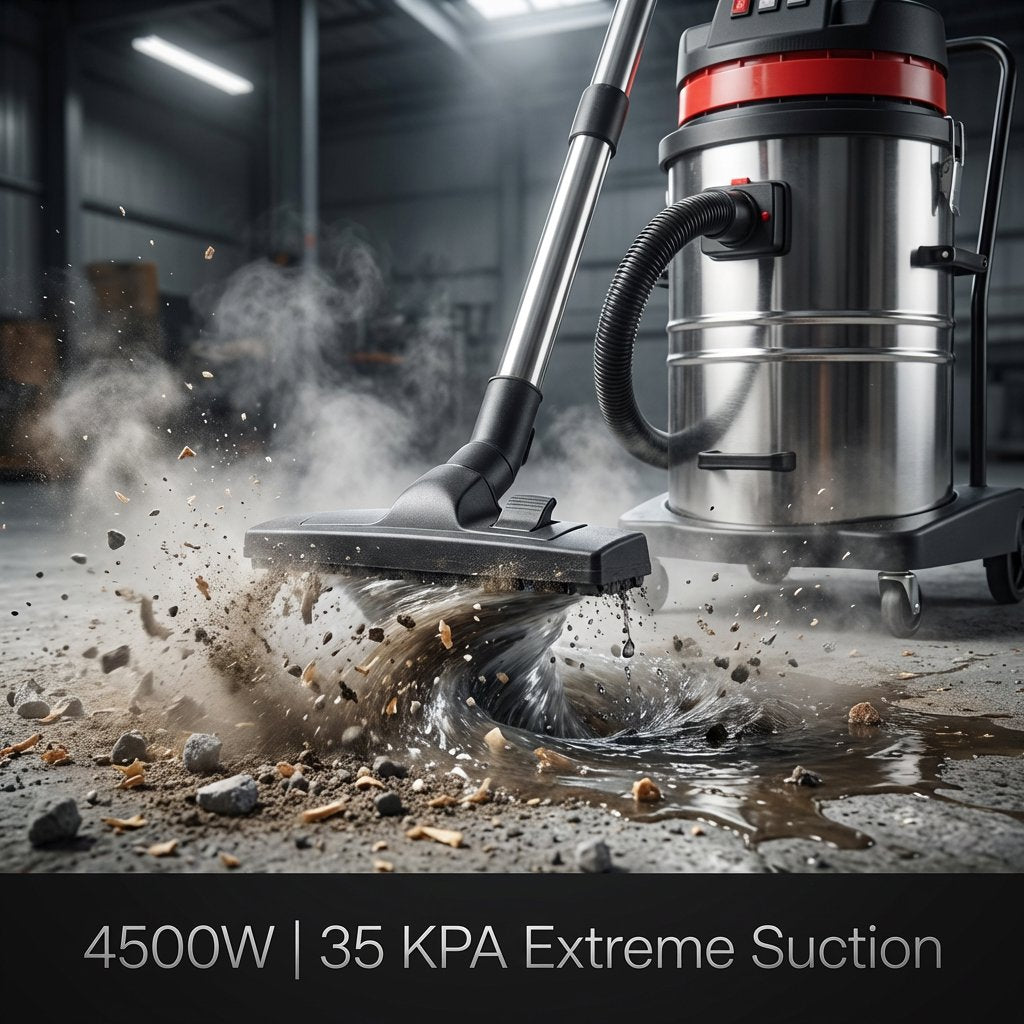 Wet and dry Vacuum Cleaner 100L 4500W I 3 motor Industrial I 3000mm Suction - BAS Kuwait Bab Al Saif 