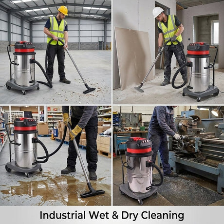 Wet and dry Vacuum Cleaner 100L 4500W I 3 motor Industrial I 3000mm Suction - BAS Kuwait Bab Al Saif 