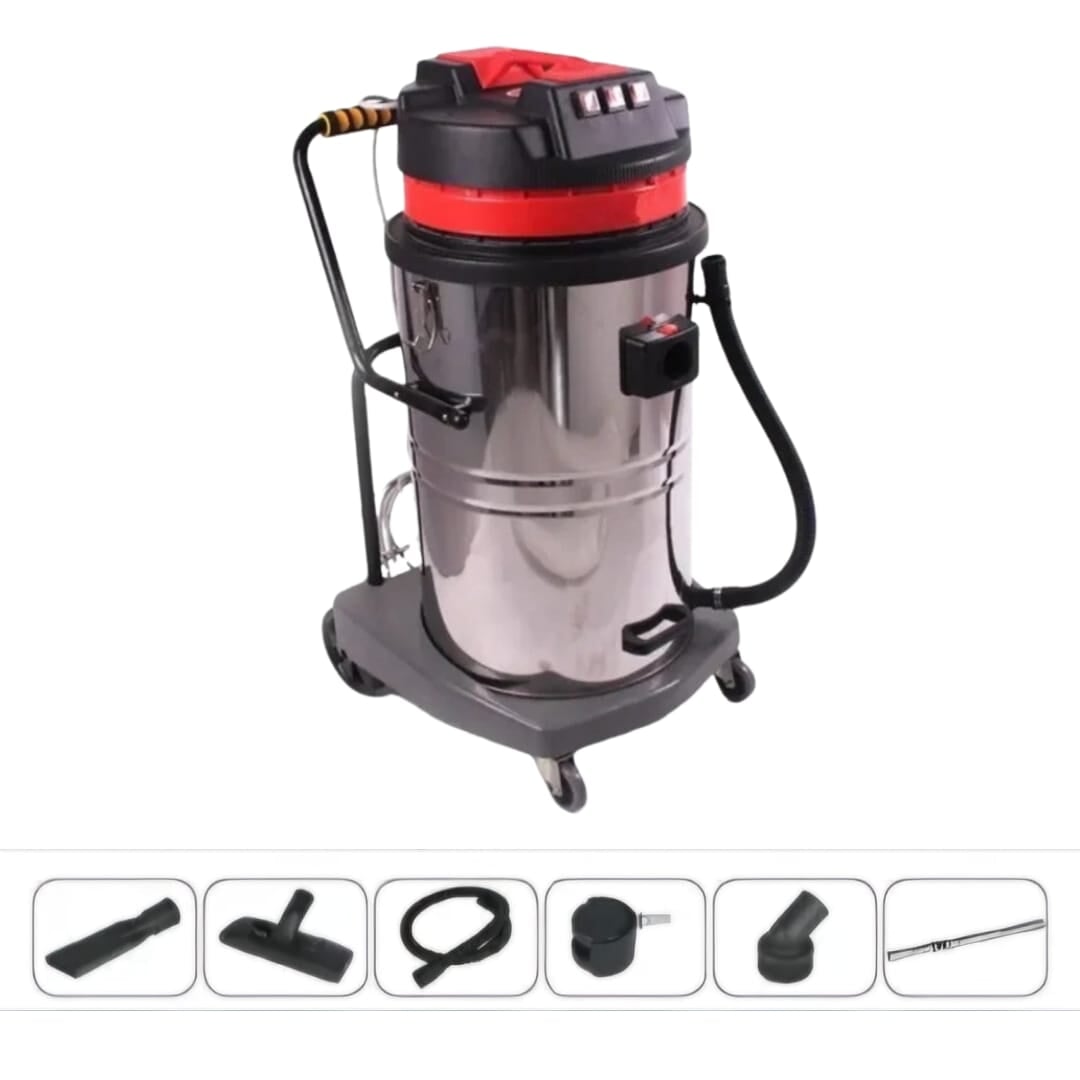 Wet and dry Vacuum Cleaner 100L 4500W I 3 motor Industrial I 3000mm Suction - BAS Kuwait Bab Al Saif Red 100L 