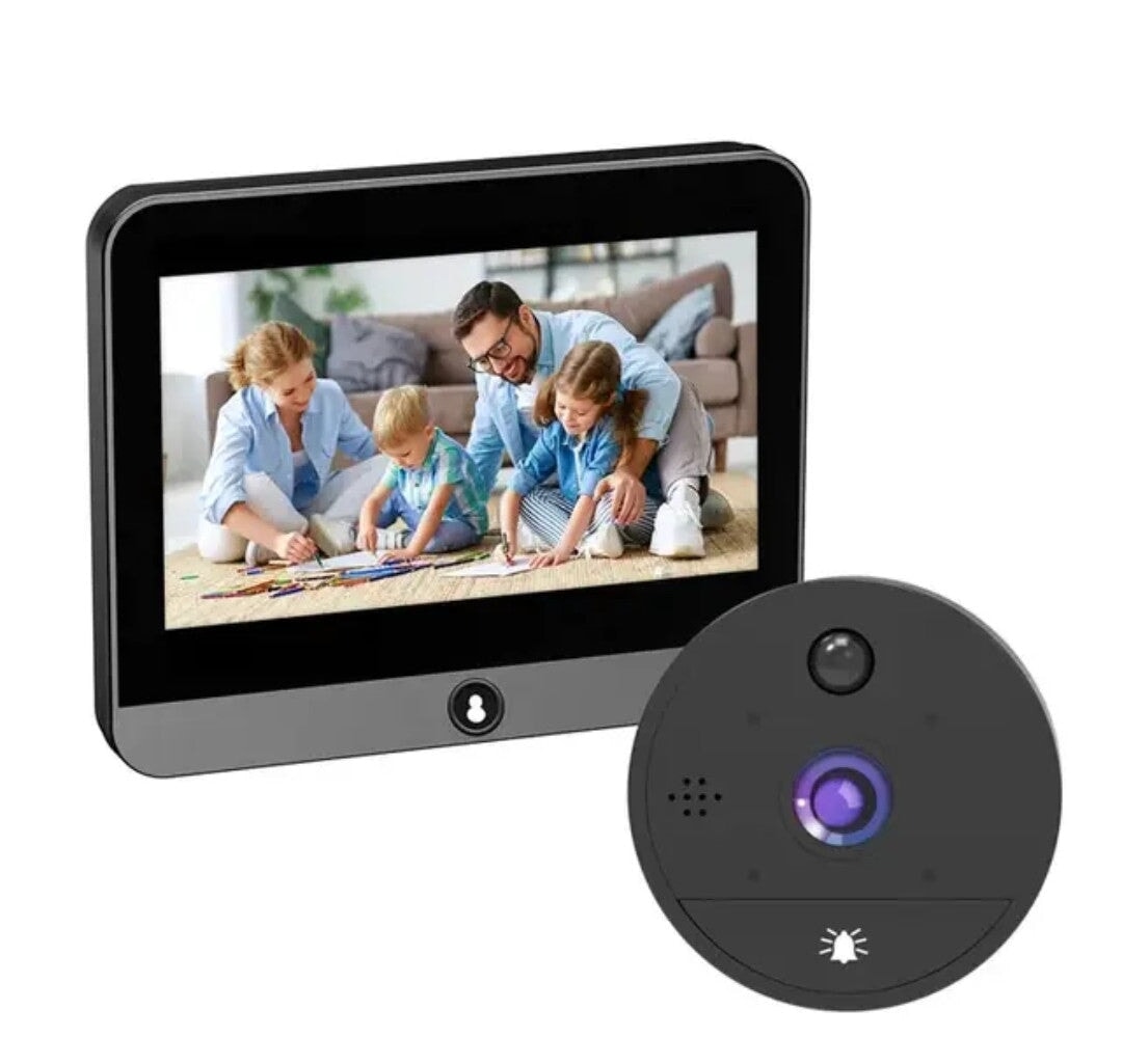 Wireless Video Intercom System I Battery Powered Smart Camera door bell with LCD Touchscreen - BAS Kuwait Bab Al Saif Standard Without Fitting 